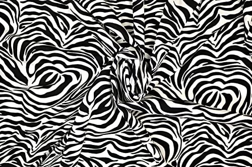 Pyrhan Ltd We believe in Quality 100% Cotton Poplin by Rose & Hubble Black & White Zebra Printed Cotton Fabric by The Metre UK 114 cm Crafting & Dressmaking Fabric Dress Fabric Material,ZebraBlack-45