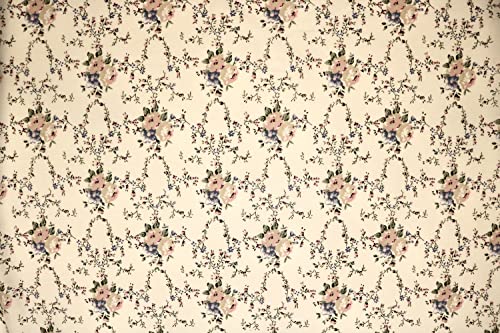 Pyrhan Rose and Vine Polycotton Prints –45 Inch Wide Dress Craft Fabric Material by The Metre -Floral Polycotton Print Used in Sewing Kit and Accessories-Quilting Fabric