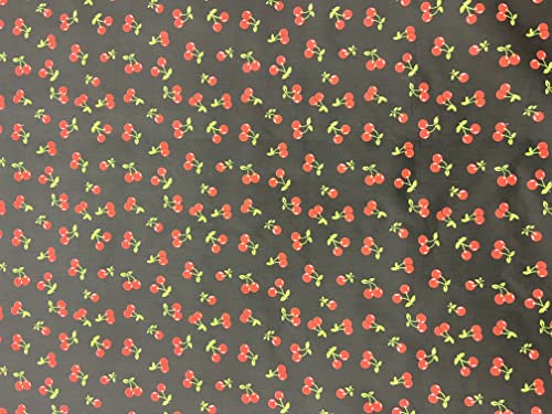 Pyrhan Cherry Patterned Polycotton Prints – 45 inch (Approx) Wide Sold by The metre sed in Art and Craft Quilting Sewing Projects and Dress Making,