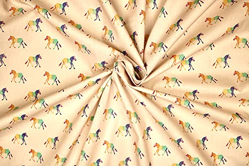 Pyrhan Zebra Polycotton Prints –45 Inch Wide Dress Fabric Material by The Metre -Floral Polycotton Print Used in Sewing Kit and Accessories-Quilting Fabric (Acru)