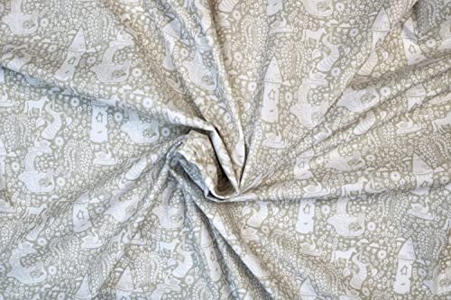 Pyrhan Castle Mermaid Unicorn Floral Polycotton Prints –45 Inch Wide Dress Fabric Material by The Metre -Floral Polycotton Print Used in Sewing Kit and Accessories-Quilting Fabric (Light Mint)
