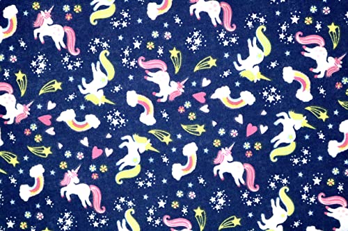 Pyrhan Rainbow Unicorn Polycotton Prints –45 Inch Wide Dress Fabric Material by The Metre -Floral Polycotton Print Used in Sewing Kit and Accessories-Quilting Fabric