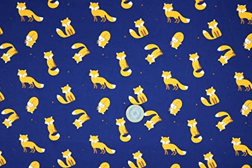 Pyrhan Polycotton Fox Patterned Printed Fabric -45 Inch Wide Polycotton Fabric Per Metre- Similar to 100% Cotton - Quilting Fabric Used in Sewing Kits and Accessories