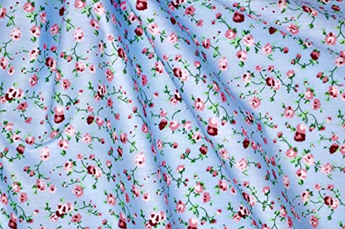 Pyrhan Delicate Floral Polycotton Prints –45 Inch Wide Dress Fabric Material by The Metre -Floral Polycotton Print Used in Sewing Kit and Accessories-Quilting Fabric…