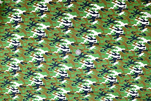 Pyrhan Camouflage Royal Army Polycotton Prints | 45 Inch Wide Dress Craft Fabric Material by The Metre | Polycotton Print Used in Sewing Kit and Accessories-Quilting Fabric (Green)