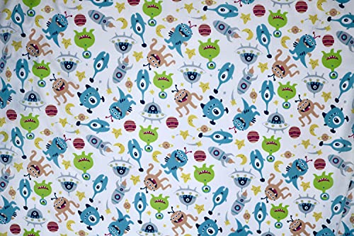 Pyrhan Alien Digital Polycotton Prints –45 Inch Wide Dress Fabric Material by The Metre -Floral Polycotton Print Used in Sewing Kit and Accessories-Quilting Fabric