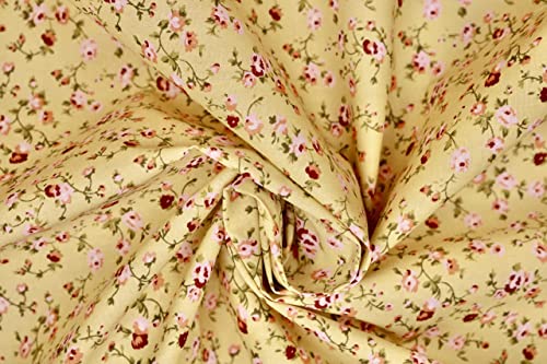 Pyrhan Delicate Floral Polycotton Prints –45 Inch Wide Dress Fabric Material by The Metre -Floral Polycotton Print Used in Sewing Kit and Accessories-Quilting Fabric…