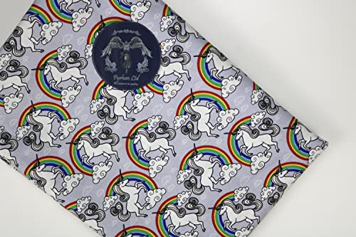 Pyrhan Rainbow Unicorn Polycotton Prints –45 Inch Wide Dress Fabric Material by The Metre -Floral Polycotton Print Used in Sewing Kit and Accessories-Quilting Fabric