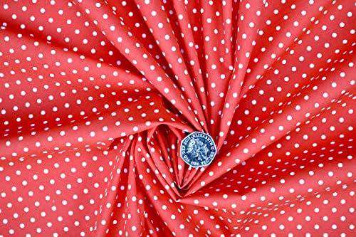 PYRHAN Polka Dots Polycotton Prints | 45 inch Wide Dress Fabric Material by Meters | Floral Polycotton Print Used in Sewing Kit and Accessories | Quilting Fabric