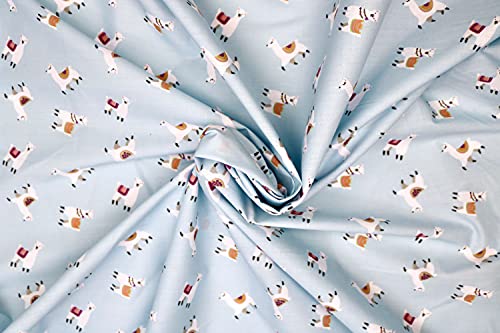 Pyrhan Llama Polycotton Prints –45 Inch Wide Dress Fabric Material by The Metre -Animal Polycotton Print Used in Sewing Kit and Accessories-Quilting Fabric.