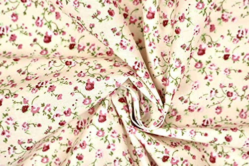 Pyrhan Delicate Floral Polycotton Prints –45 Inch Wide Dress Fabric Material by The Metre -Floral Polycotton Print Used in Sewing Kit and Accessories-Quilting Fabric…