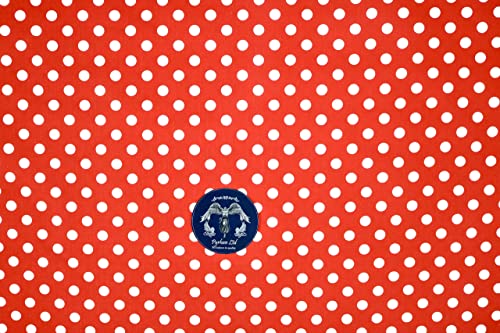 PYRHAN Polka Dots Polycotton Prints | 45 inch Wide Dress Fabric Material by Meters | Floral Polycotton Print Used in Sewing Kit and Accessories | Quilting Fabric