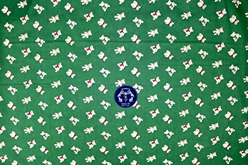 Pyrhan Teddy Bear with Bow Tie Polycotton Prints | 45 Inch Wide Dress Craft Fabric Material by The Metre | Floral Polycotton Print Used in Sewing Kit and Accessories-Quilting Fabric