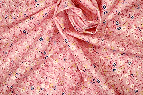 Pyrhan Little Wild Flowers Polycotton Prints –45 Inch Wide Dress Fabric Material by The Metre -Floral Polycotton Print Used in Sewing Kit and Accessories-Quilting Fabric