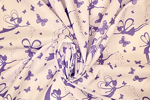 Pyrhan Fairy Tale Polycotton Prints –45 Inch Wide Dress Fabric Material by The Metre -Floral Polycotton Print Used in Sewing Kit and Accessories-Quilting Fabric.