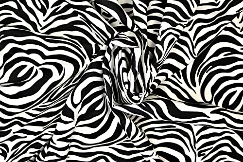 Pyrhan Ltd We believe in Quality 100% Cotton Poplin by Rose & Hubble Black & White Zebra Printed Cotton Fabric by The Metre UK 114 cm Crafting & Dressmaking Fabric Dress Fabric Material,ZebraBlack-45