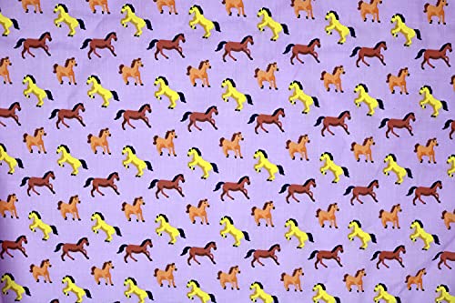 Pyrhan Horse Polycotton Prints –45 Inch Wide Dress Fabric Material by The Metre -Floral Polycotton Print Used in Sewing Kit and Accessories-Quilting Fabric.