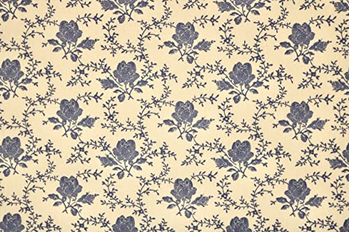 Pyrhan 100% Cotton Poplin by Rose & Hubble | Artistic Rose Floral Printed Cotton Fabric by The Metre UK |114 Cm | Crafting & Dressmaking Fabric |Dress Fabric Material for Sewing Dressmaking (Ivory)