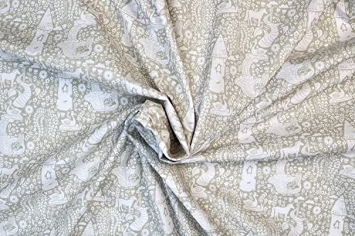 Pyrhan Castle Mermaid Unicorn Floral Polycotton Prints –45 Inch Wide Dress Fabric Material by The Metre -Floral Polycotton Print Used in Sewing Kit and Accessories-Quilting Fabric (Light Mint)