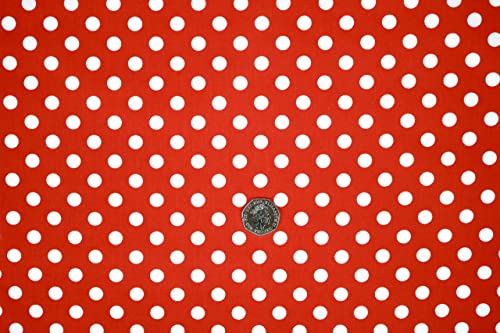 PYRHAN Polka Dots Polycotton Prints | 45 inch Wide Dress Fabric Material by Meters | Floral Polycotton Print Used in Sewing Kit and Accessories | Quilting Fabric