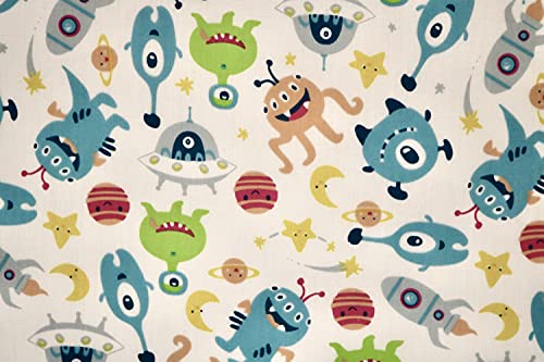 Pyrhan Alien Digital Polycotton Prints –45 Inch Wide Dress Fabric Material by The Metre -Floral Polycotton Print Used in Sewing Kit and Accessories-Quilting Fabric