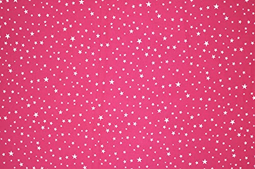 Pyrhan MultiSize Star 100% Pure Cotton Prints – 60 inches (148 cm Approx) Wide Fabric Sold by The metre - Perfect for Sewing Projects and Dress Making. (CerisePink)