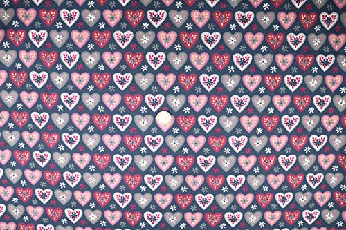 Pyrhan 100% Cotton Fabric by Rose & Hubble | Candy Hearts Printed Cotton Fabric by The Metre UK | 45 inches (114 cm) | Crafting Fabric & Dressmaking Fabric
