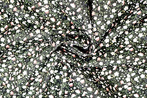 Pyrhan Little Wild Flowers Polycotton Prints –45 Inch Wide Dress Fabric Material by The Metre -Floral Polycotton Print Used in Sewing Kit and Accessories-Quilting Fabric