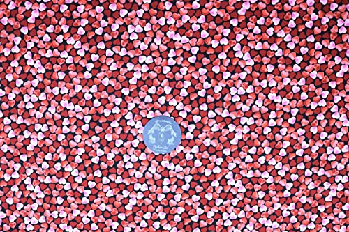 Pyrhan Rose Petal Hearts 100% Pure Cotton Prints – 45 inches (114 cm Approx) Wide Fabric Sold by The metre - Perfect for Sewing Projects and Dress Making. (Black)