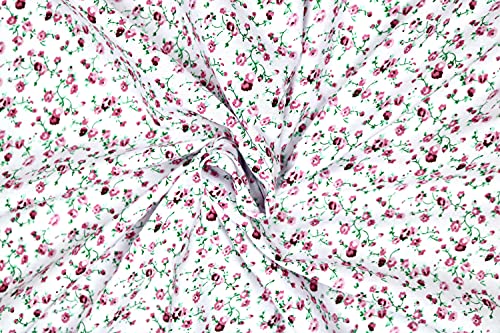 Pyrhan Delicate Floral Polycotton Prints –45 Inch Wide Dress Fabric Material by The Metre -Floral Polycotton Print Used in Sewing Kit and Accessories-Quilting Fabric…