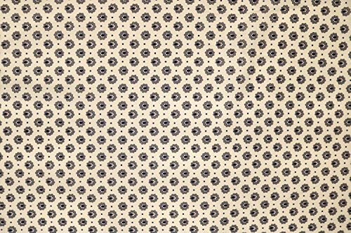 Pyrhan Abstract Shiny Flower Polka Dot 100% Pure Cotton Prints – 60 inches (153 cm Approx) Wide Fabric Sold by The metre - Perfect for Sewing Projects and Dress Making (Ivory)