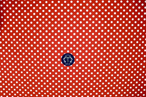 PYRHAN Polka Dots Polycotton Prints | 45 inch Wide Dress Fabric Material by Meters | Floral Polycotton Print Used in Sewing Kit and Accessories | Quilting Fabric