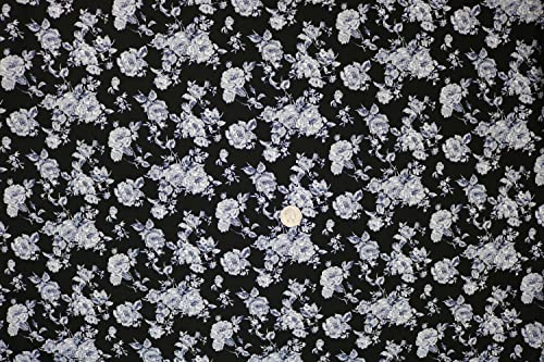 Pyrhan 100% Cotton Fabric by Rose & Hubble | Valentine Rose Floral Printed Cotton Fabric by The Metre UK | 45 inches (114 cm) | Crafting Fabric & Dressmaking Fabric | Dress Fabric Material.