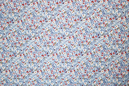 Pyrhan Little Wild Flowers Polycotton Prints –45 Inch Wide Dress Fabric Material by The Metre -Floral Polycotton Print Used in Sewing Kit and Accessories-Quilting Fabric