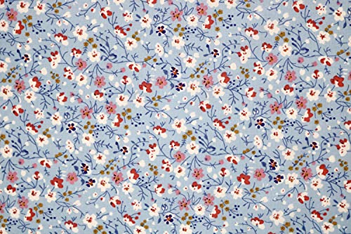 Pyrhan Little Wild Flowers Polycotton Prints –45 Inch Wide Dress Fabric Material by The Metre -Floral Polycotton Print Used in Sewing Kit and Accessories-Quilting Fabric