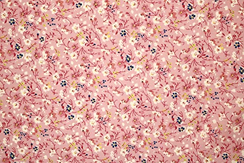 Pyrhan Little Wild Flowers Polycotton Prints –45 Inch Wide Dress Fabric Material by The Metre -Floral Polycotton Print Used in Sewing Kit and Accessories-Quilting Fabric