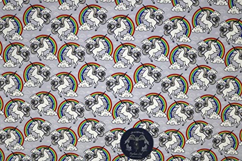 Pyrhan Rainbow Unicorn Polycotton Prints –45 Inch Wide Dress Fabric Material by The Metre -Floral Polycotton Print Used in Sewing Kit and Accessories-Quilting Fabric