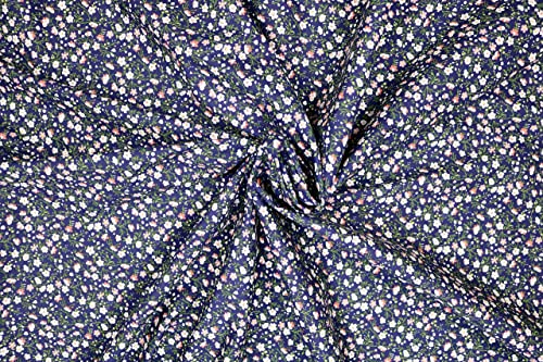 Pyrhan Little Wild Flowers Polycotton Prints –45 Inch Wide Dress Fabric Material by The Metre -Floral Polycotton Print Used in Sewing Kit and Accessories-Quilting Fabric