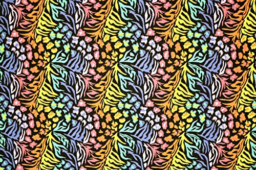 Pyrhan Libby Art & Craft Rainbow Jungle Floral Polycotton Prints –45 Inch Wide Dress Fabric Material by The Metre -Floral Polycotton Print Used in Sewing Kit and Accessories.