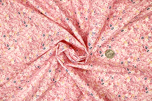 Pyrhan Little Wild Flowers Polycotton Prints –45 Inch Wide Dress Fabric Material by The Metre -Floral Polycotton Print Used in Sewing Kit and Accessories-Quilting Fabric