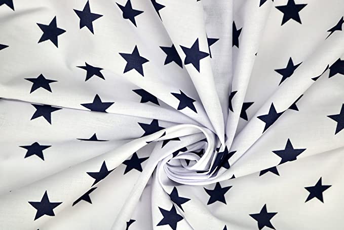 Pyrhan Polycotton Stars Print–45 Inch Wide Dress Fabric Material by The Metre -Polycotton Print Used in Sewing Kit and Accessories-Quilting Fabric.
