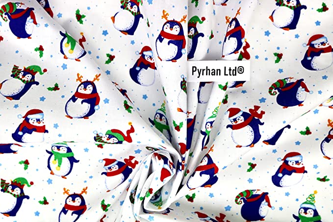 Pyrhan Art & Craft Children Nursery Football Polycotton Prints | 45 Inch Wide Dress Craft Fabric Material by The Metre | Polycotton Print Used in Sewing Kit and Accessories.