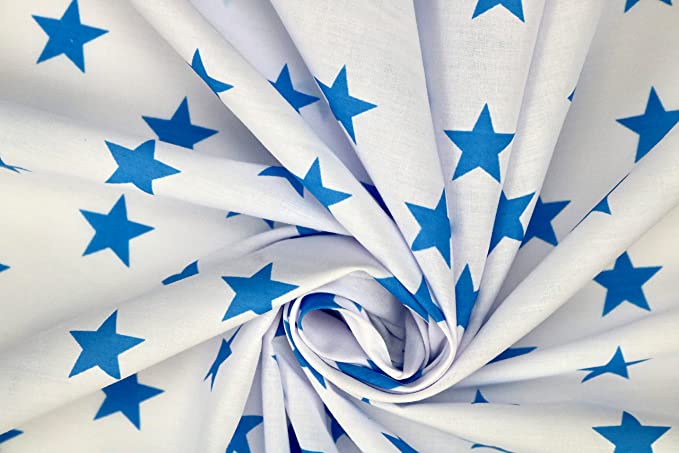 Pyrhan Polycotton Stars Print–45 Inch Wide Dress Fabric Material by The Metre -Polycotton Print Used in Sewing Kit and Accessories-Quilting Fabric.