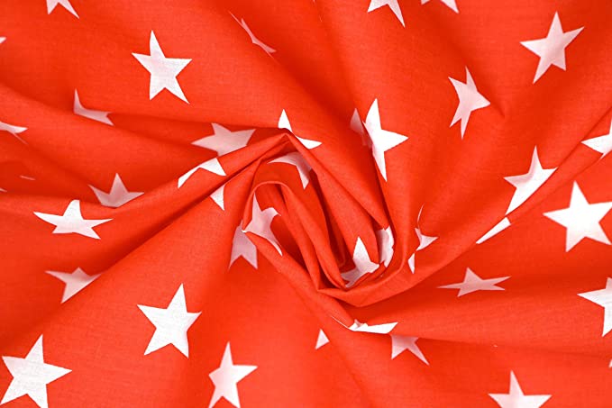 Pyrhan Polycotton Stars Print–45 Inch Wide Dress Fabric Material by The Metre -Polycotton Print Used in Sewing Kit and Accessories-Quilting Fabric.