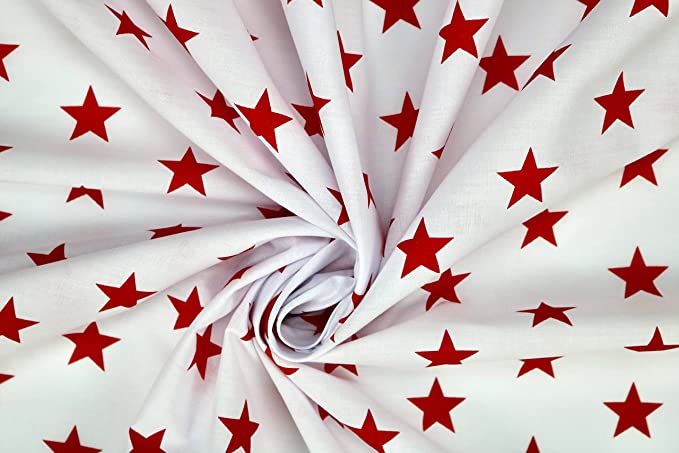 Pyrhan Polycotton Stars Print–45 Inch Wide Dress Fabric Material by The Metre -Polycotton Print Used in Sewing Kit and Accessories-Quilting Fabric.