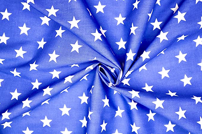 Pyrhan Polycotton Stars Print–45 Inch Wide Dress Fabric Material by The Metre -Polycotton Print Used in Sewing Kit and Accessories-Quilting Fabric.