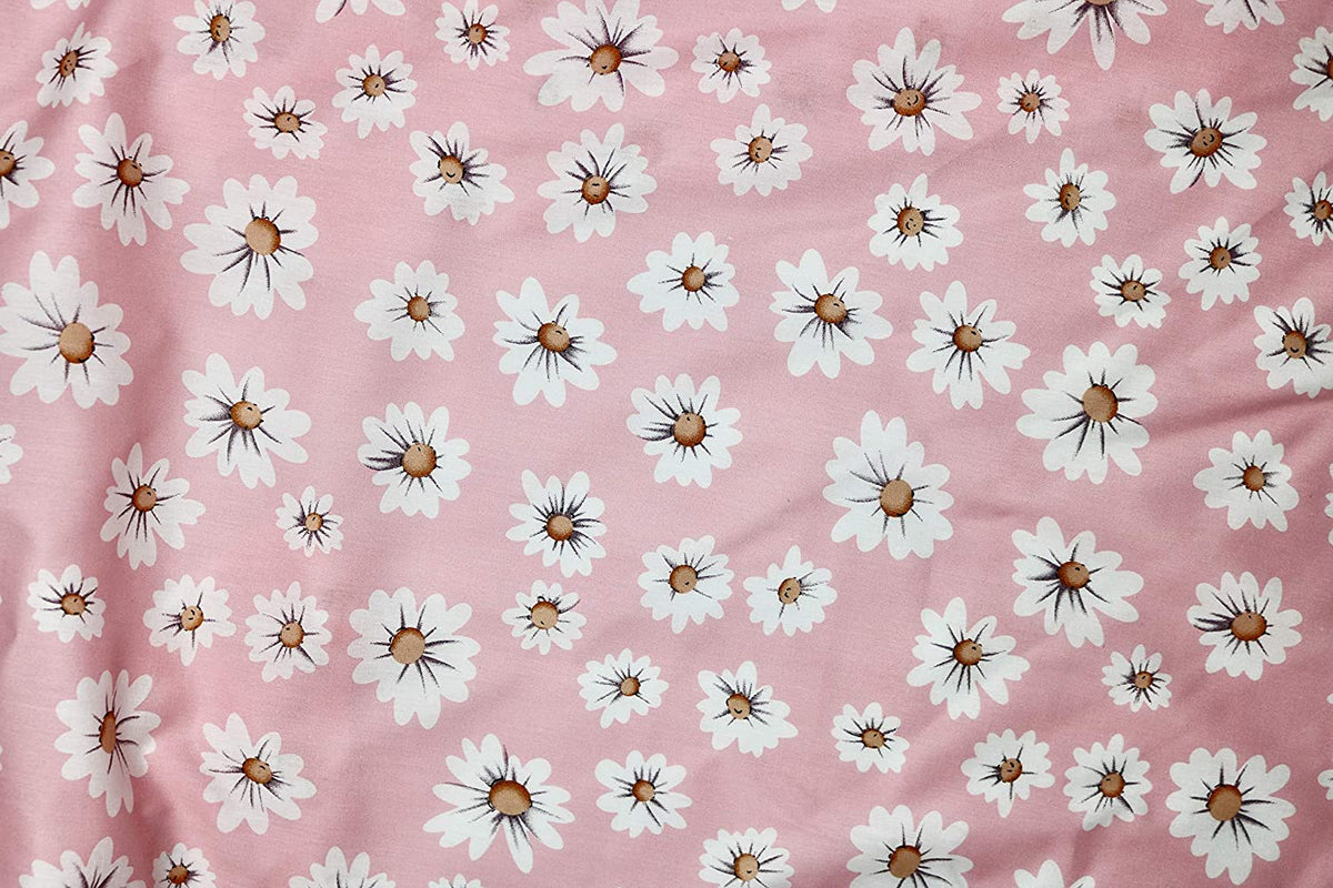 Pyrhan Daisy Floral Dress Fabric Cotton Prints -60 inch Wide Sold by The metre can be Used in Dress Making & Sewing Projects.
