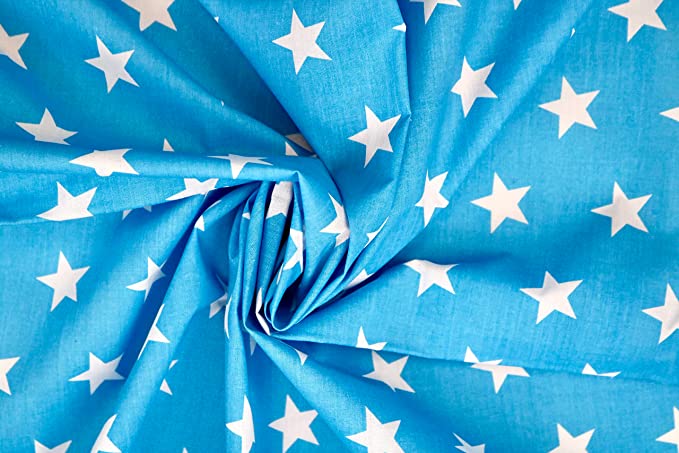 Pyrhan Polycotton Stars Print–45 Inch Wide Dress Fabric Material by The Metre -Polycotton Print Used in Sewing Kit and Accessories-Quilting Fabric.