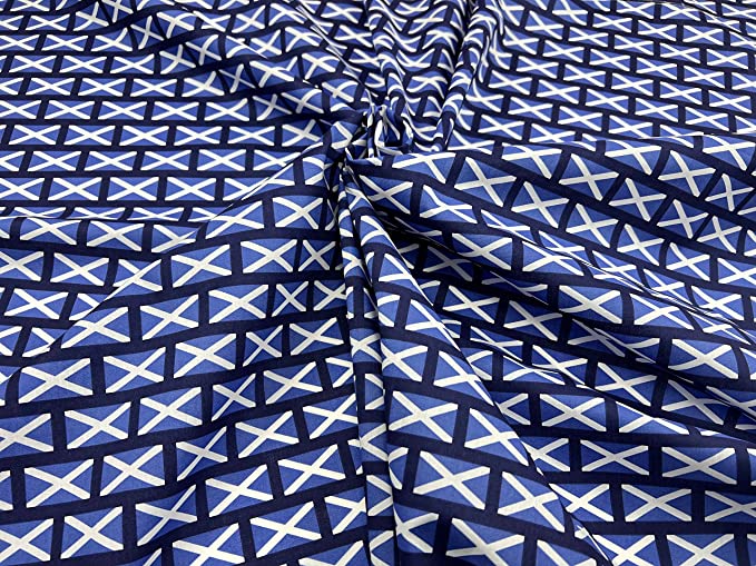Pyrhan Art & Craft Children Nursery Football Polycotton Prints | 45 Inch Wide Dress Craft Fabric Material by The Metre | Polycotton Print Used in Sewing Kit and Accessories.