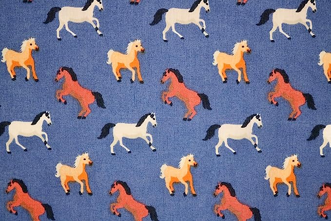 Pyrhan Horse Polycotton Prints –45 Inch Wide Dress Fabric Material by The Metre -Floral Polycotton Print Used in Sewing Kit and Accessories-Quilting Fabric.